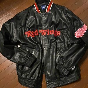 Vintage Detroit Red Wings Leather Jacket - Size XL